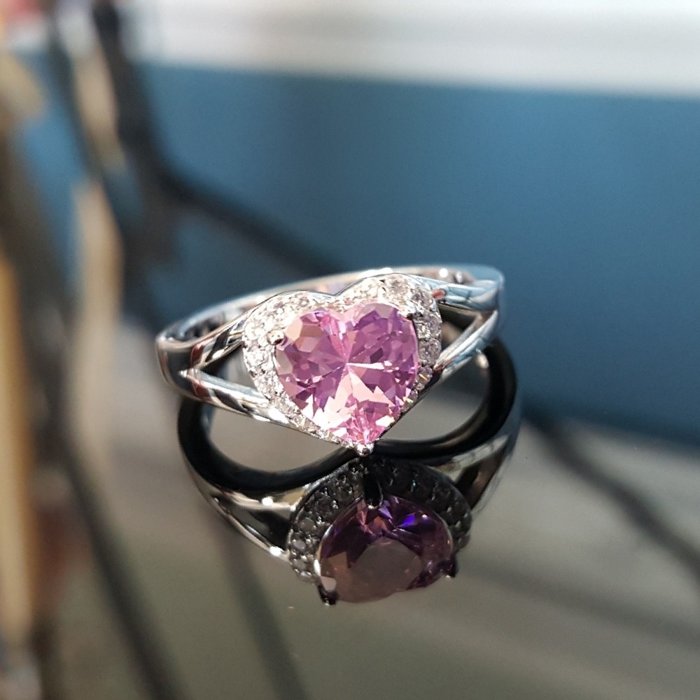 Pink Cubic Zirconia Heart